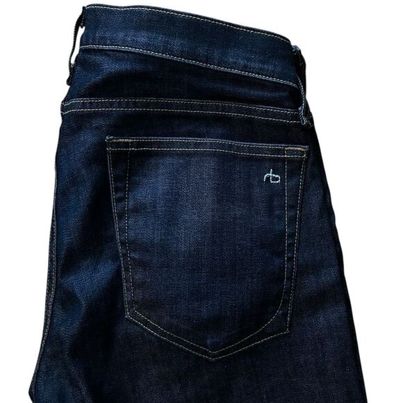 Rag & Bone Dre Mid-Rise Boyfriend Slim Leg Beverly Dark Wash Denim Jeans Size 26 - Picture 2 of 7